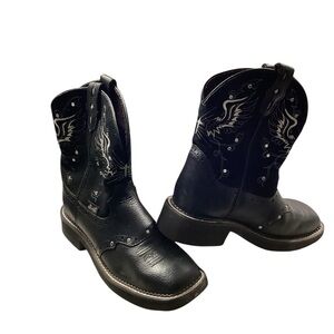 Justin Boots Women's Black Cowboy Boots BRAND NEW W/BOX